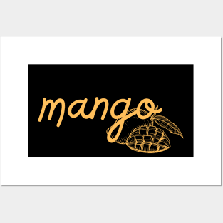 mango - Thai mango yellow orange - with sketch Posters and Art